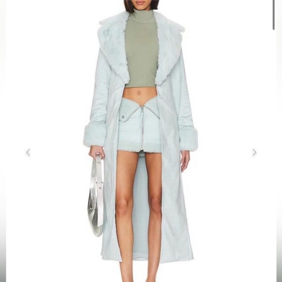 Show Me Your MuMu Jackets & Blazers - Show Me Your MuMu Light Blue Teddy Jacket
